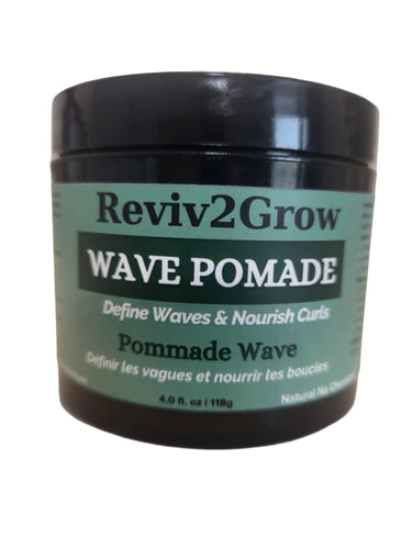 REVIV2GROW Wave Pomade ( 4oz), mens wave cream, natural hair care, made in canada, natural ingredients
wave pomade for hair
low-shine hair pomade
hair styling pomade
regular-hold hair pomade
natural hair styling product
pomade for textured hair
available at Sareya Beauty